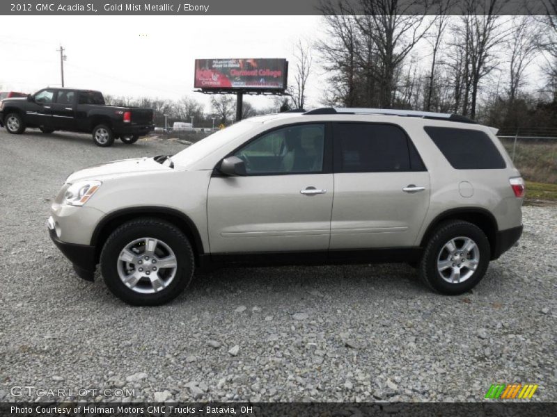 Gold Mist Metallic / Ebony 2012 GMC Acadia SL