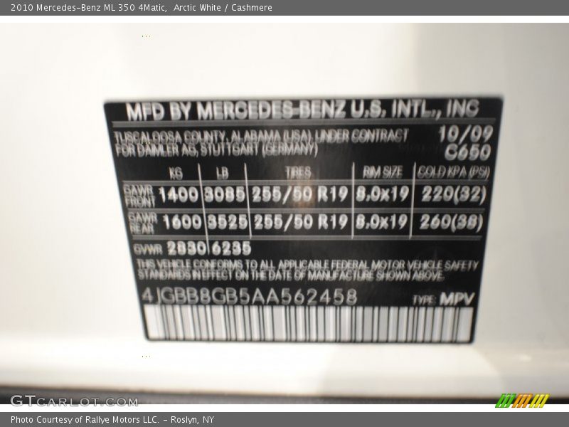 Arctic White / Cashmere 2010 Mercedes-Benz ML 350 4Matic