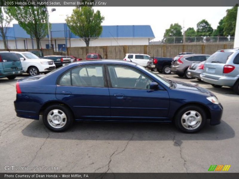 Eternal Blue Pearl / Gray 2005 Honda Civic Hybrid Sedan