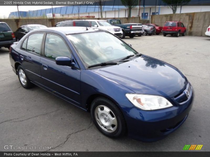 Eternal Blue Pearl / Gray 2005 Honda Civic Hybrid Sedan