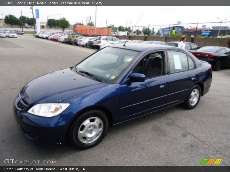 Eternal Blue Pearl / Gray 2005 Honda Civic Hybrid Sedan