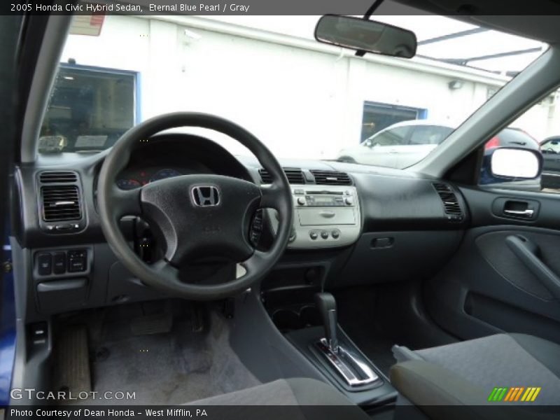 Eternal Blue Pearl / Gray 2005 Honda Civic Hybrid Sedan