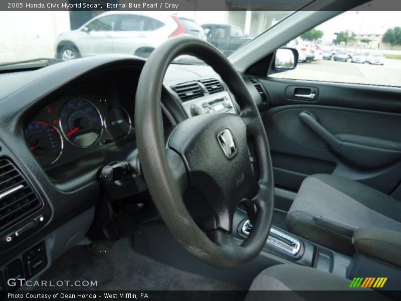 Eternal Blue Pearl / Gray 2005 Honda Civic Hybrid Sedan