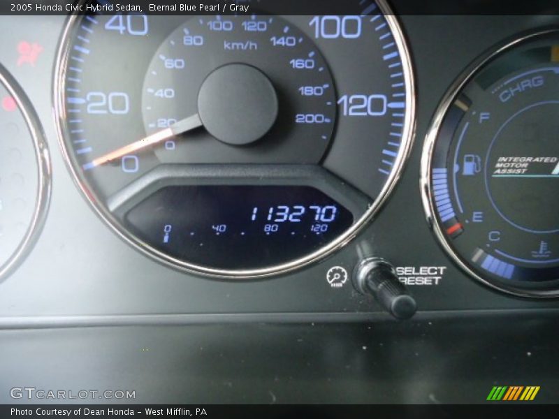 Eternal Blue Pearl / Gray 2005 Honda Civic Hybrid Sedan