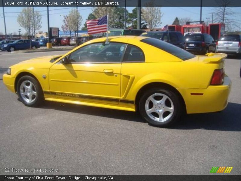 Screaming Yellow / Dark Charcoal 2004 Ford Mustang V6 Coupe