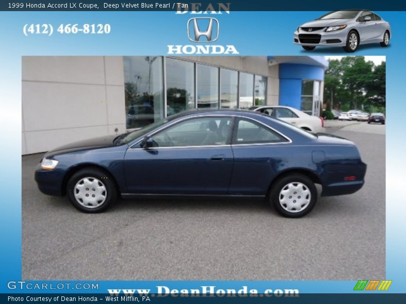 Deep Velvet Blue Pearl / Tan 1999 Honda Accord LX Coupe
