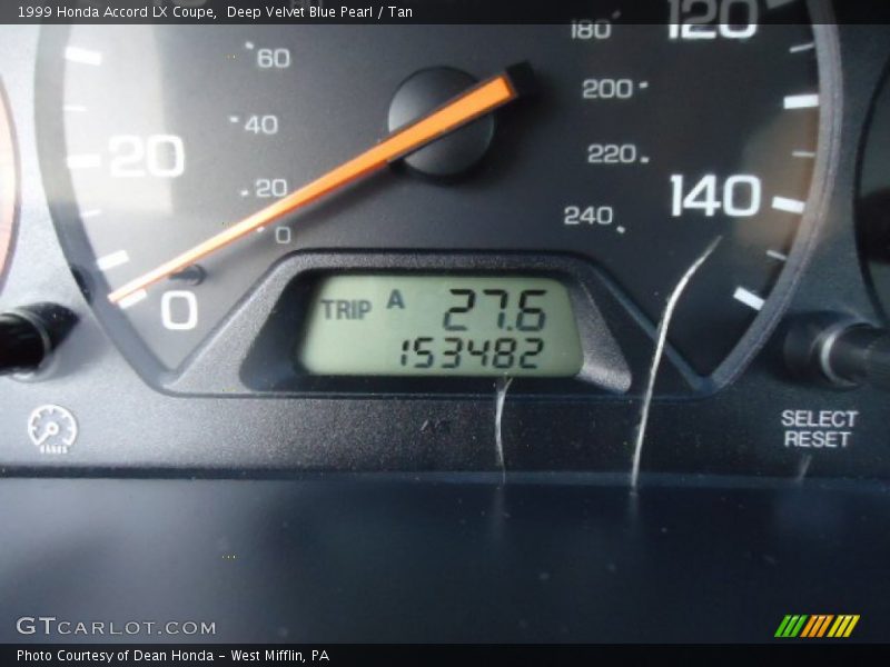 Deep Velvet Blue Pearl / Tan 1999 Honda Accord LX Coupe