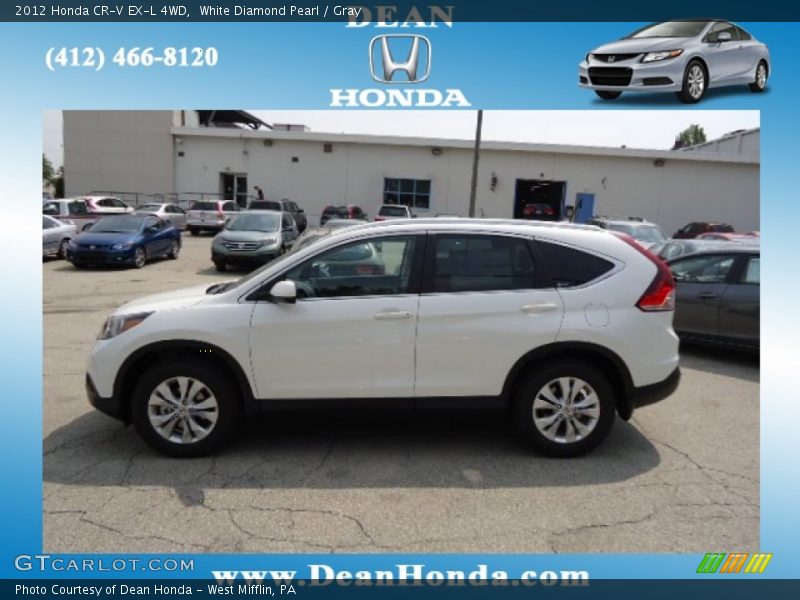 White Diamond Pearl / Gray 2012 Honda CR-V EX-L 4WD