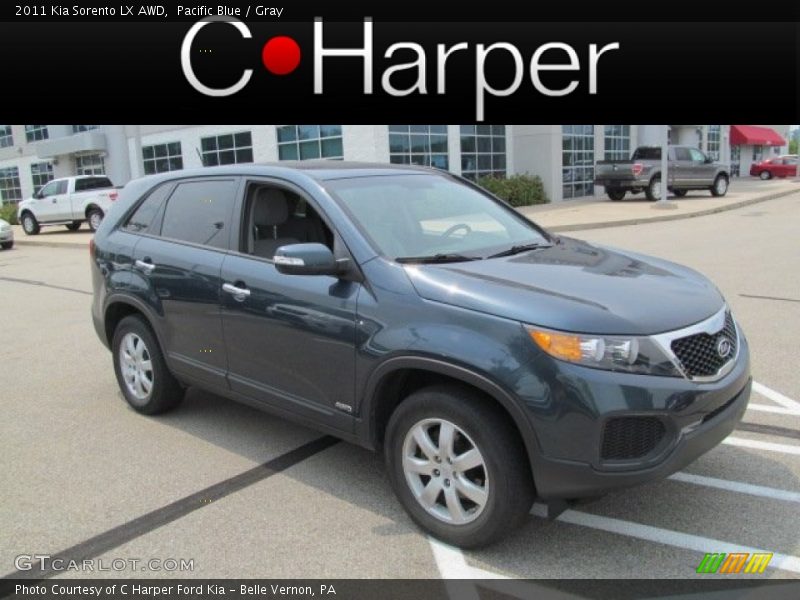 Pacific Blue / Gray 2011 Kia Sorento LX AWD