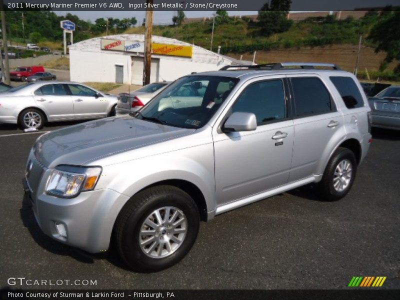 Ingot Silver Metallic / Stone/Greystone 2011 Mercury Mariner Premier V6 AWD