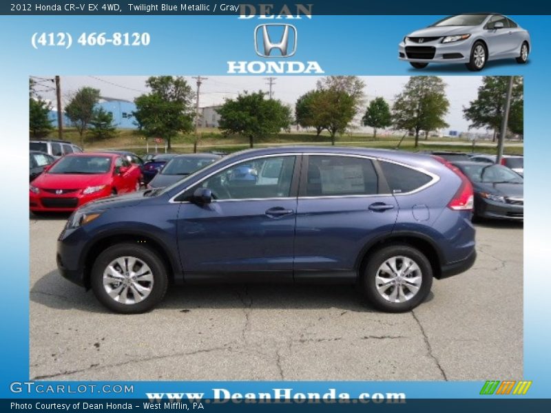Twilight Blue Metallic / Gray 2012 Honda CR-V EX 4WD
