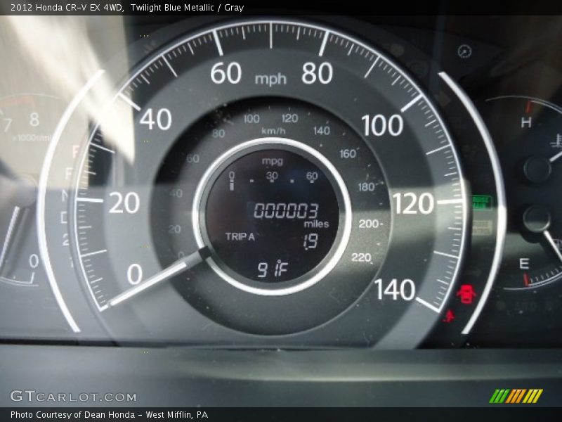 Twilight Blue Metallic / Gray 2012 Honda CR-V EX 4WD