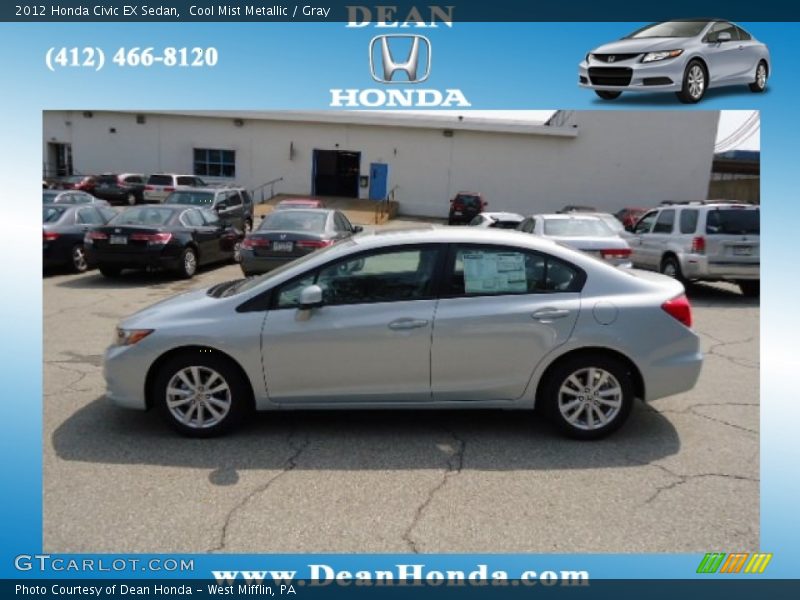 Cool Mist Metallic / Gray 2012 Honda Civic EX Sedan