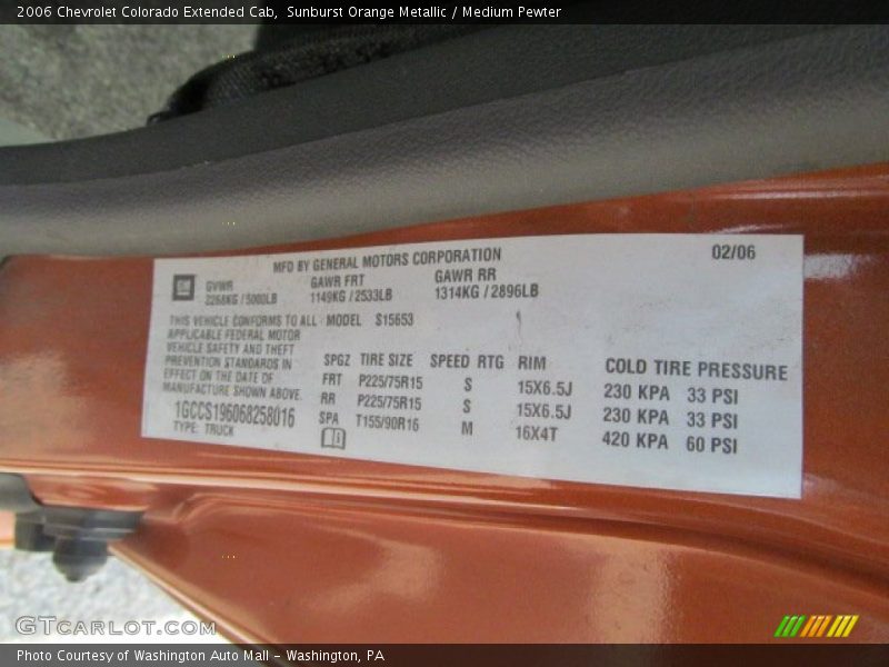 Sunburst Orange Metallic / Medium Pewter 2006 Chevrolet Colorado Extended Cab
