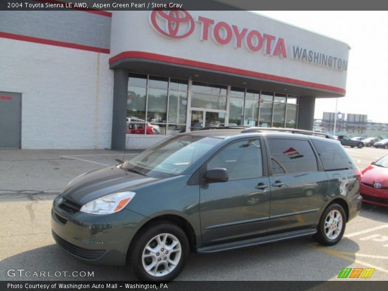 Aspen Green Pearl / Stone Gray 2004 Toyota Sienna LE AWD