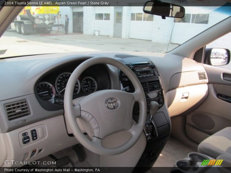 Aspen Green Pearl / Stone Gray 2004 Toyota Sienna LE AWD