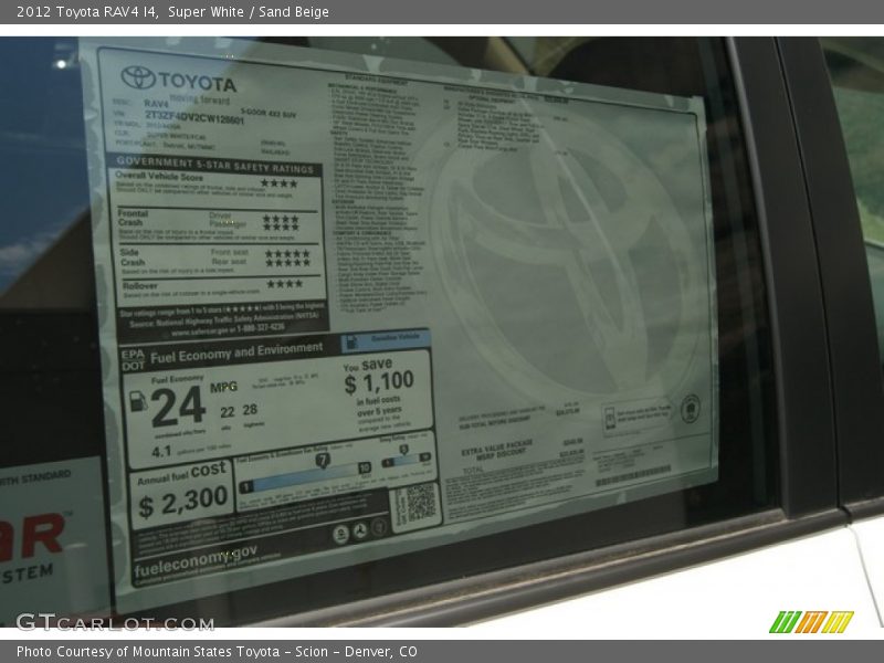 Super White / Sand Beige 2012 Toyota RAV4 I4