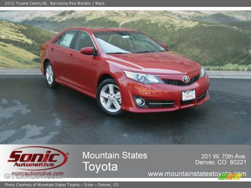 Barcelona Red Metallic / Black 2012 Toyota Camry SE