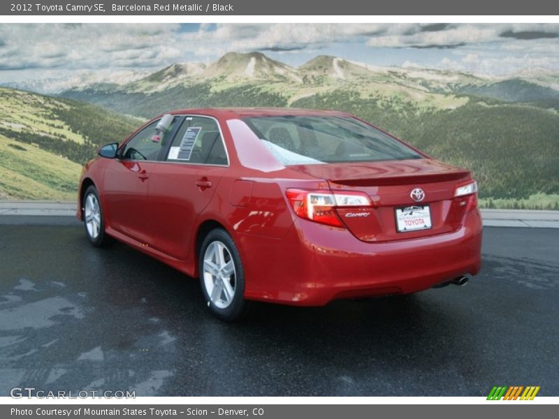 Barcelona Red Metallic / Black 2012 Toyota Camry SE