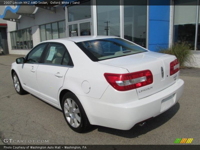 Oxford White / Sand 2007 Lincoln MKZ AWD Sedan