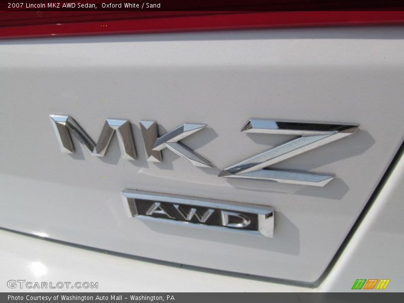 Oxford White / Sand 2007 Lincoln MKZ AWD Sedan