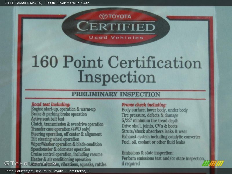 Classic Silver Metallic / Ash 2011 Toyota RAV4 I4