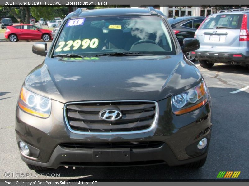 Espresso Brown / Beige 2011 Hyundai Santa Fe SE AWD