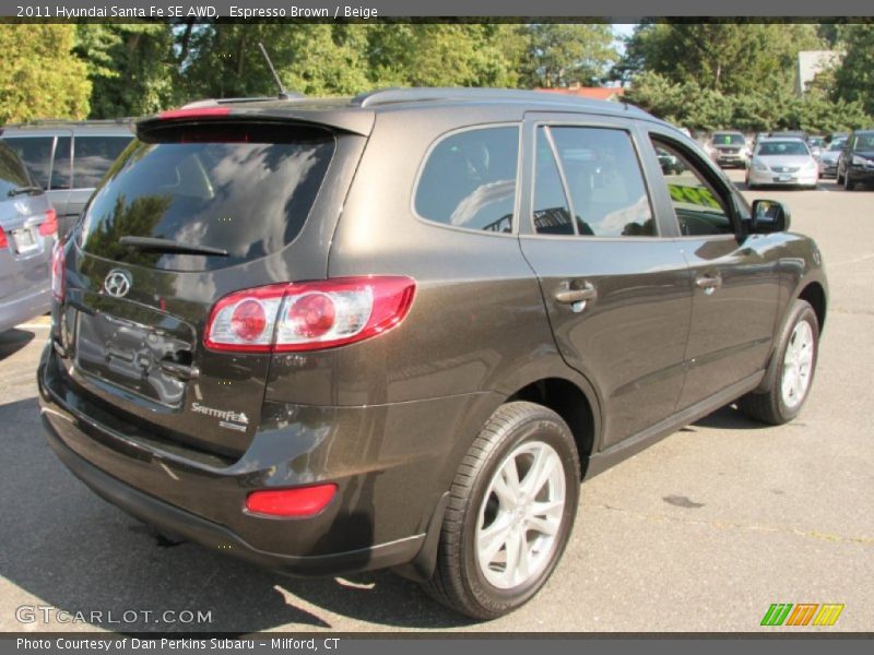 Espresso Brown / Beige 2011 Hyundai Santa Fe SE AWD