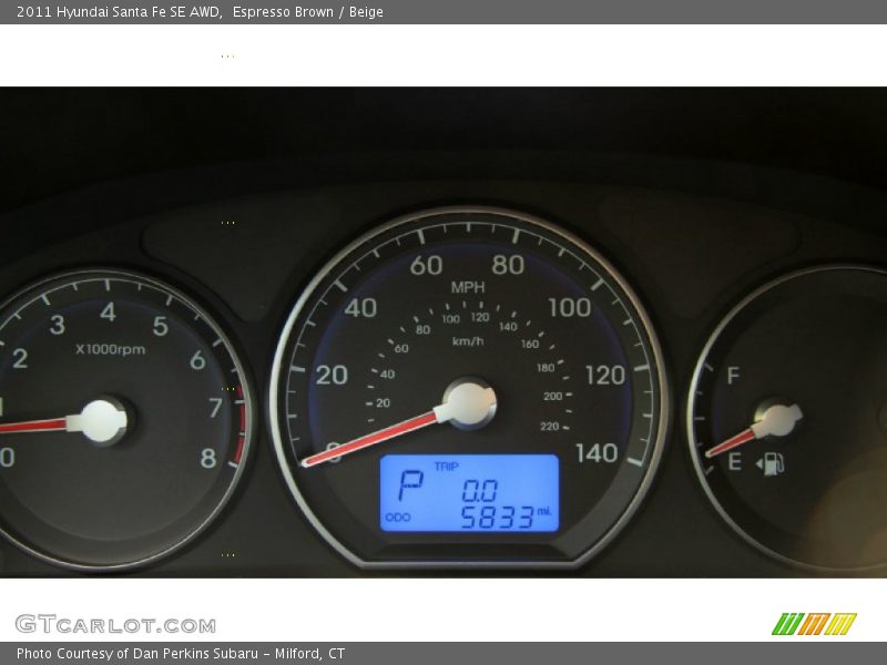 Espresso Brown / Beige 2011 Hyundai Santa Fe SE AWD