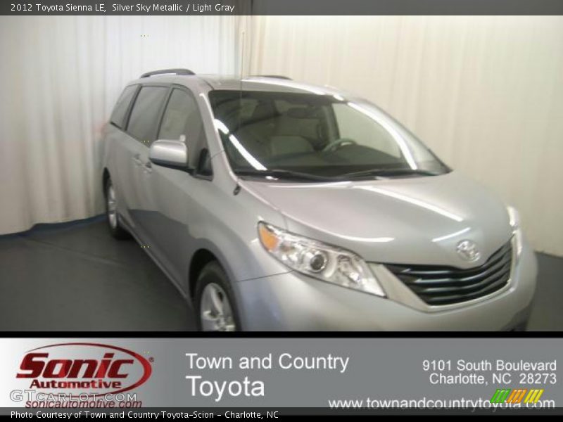 Silver Sky Metallic / Light Gray 2012 Toyota Sienna LE