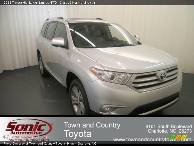 Classic Silver Metallic / Ash 2012 Toyota Highlander Limited 4WD