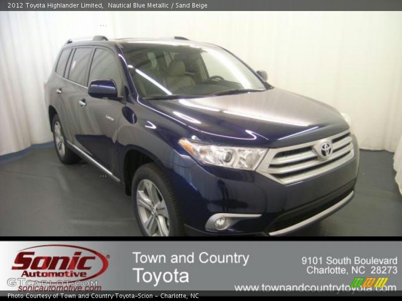 Nautical Blue Metallic / Sand Beige 2012 Toyota Highlander Limited