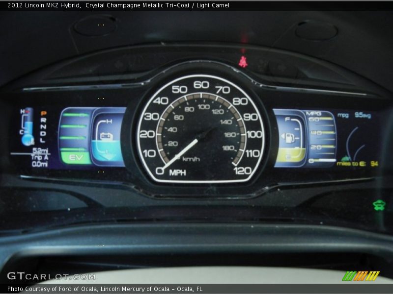 Crystal Champagne Metallic Tri-Coat / Light Camel 2012 Lincoln MKZ Hybrid