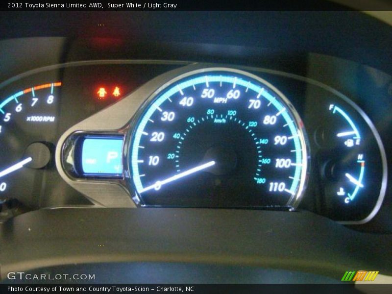 Super White / Light Gray 2012 Toyota Sienna Limited AWD