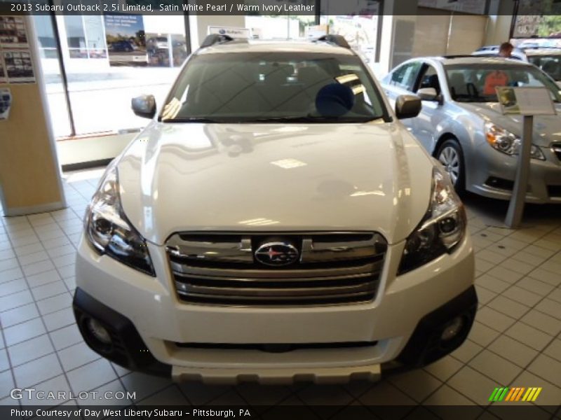 Satin White Pearl / Warm Ivory Leather 2013 Subaru Outback 2.5i Limited