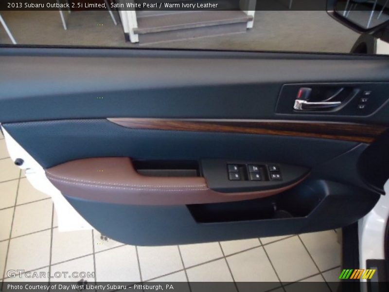 Satin White Pearl / Warm Ivory Leather 2013 Subaru Outback 2.5i Limited
