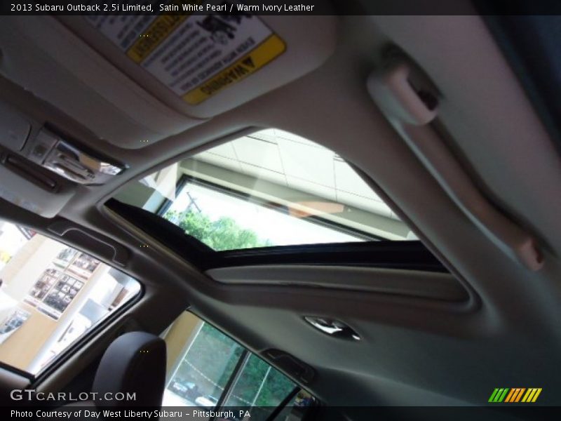 Satin White Pearl / Warm Ivory Leather 2013 Subaru Outback 2.5i Limited