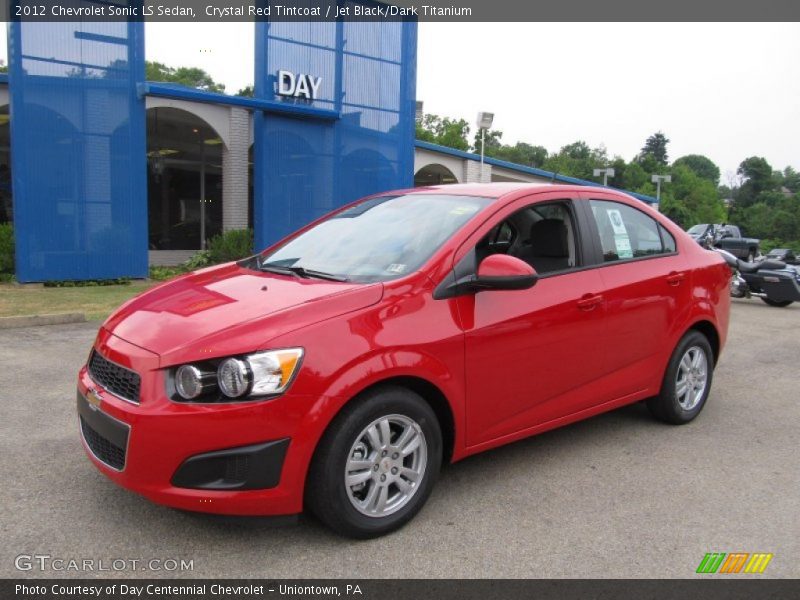 Crystal Red Tintcoat / Jet Black/Dark Titanium 2012 Chevrolet Sonic LS Sedan
