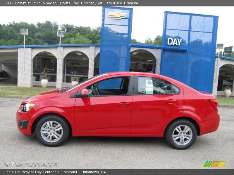 Crystal Red Tintcoat / Jet Black/Dark Titanium 2012 Chevrolet Sonic LS Sedan