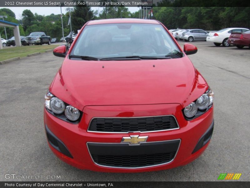 Crystal Red Tintcoat / Jet Black/Dark Titanium 2012 Chevrolet Sonic LS Sedan