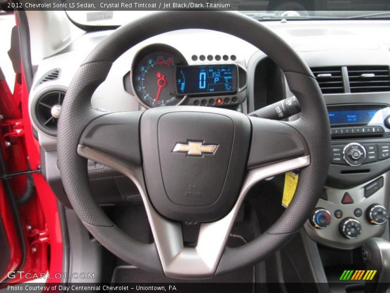 Crystal Red Tintcoat / Jet Black/Dark Titanium 2012 Chevrolet Sonic LS Sedan