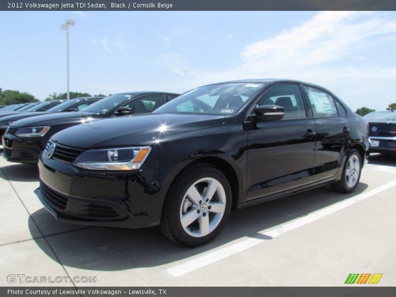 Black / Cornsilk Beige 2012 Volkswagen Jetta TDI Sedan