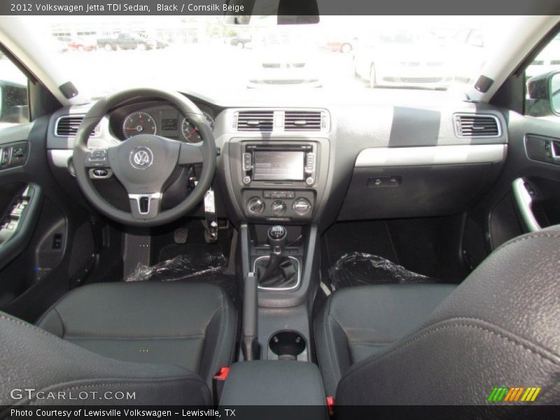 Black / Cornsilk Beige 2012 Volkswagen Jetta TDI Sedan