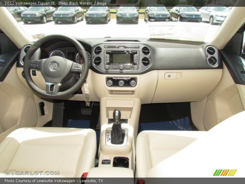 Deep Black Metallic / Beige 2012 Volkswagen Tiguan SE