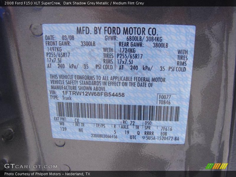 Dark Shadow Grey Metallic / Medium Flint Grey 2008 Ford F150 XLT SuperCrew