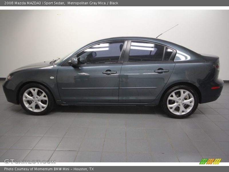 Metropolitan Gray Mica / Black 2008 Mazda MAZDA3 i Sport Sedan