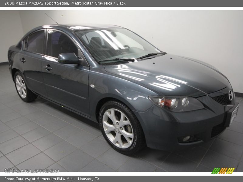 Metropolitan Gray Mica / Black 2008 Mazda MAZDA3 i Sport Sedan