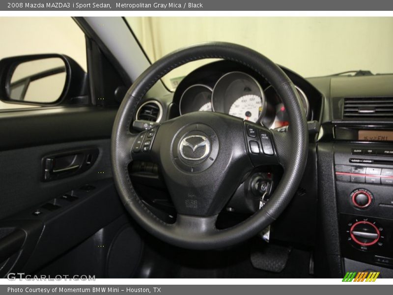 Metropolitan Gray Mica / Black 2008 Mazda MAZDA3 i Sport Sedan