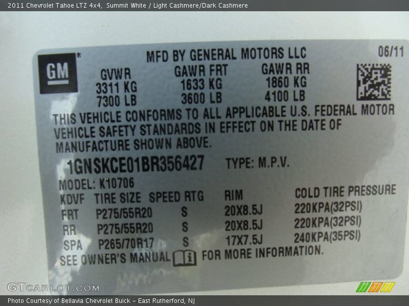 Summit White / Light Cashmere/Dark Cashmere 2011 Chevrolet Tahoe LTZ 4x4