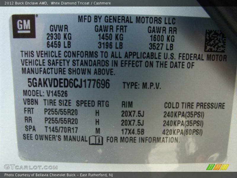 White Diamond Tricoat / Cashmere 2012 Buick Enclave AWD